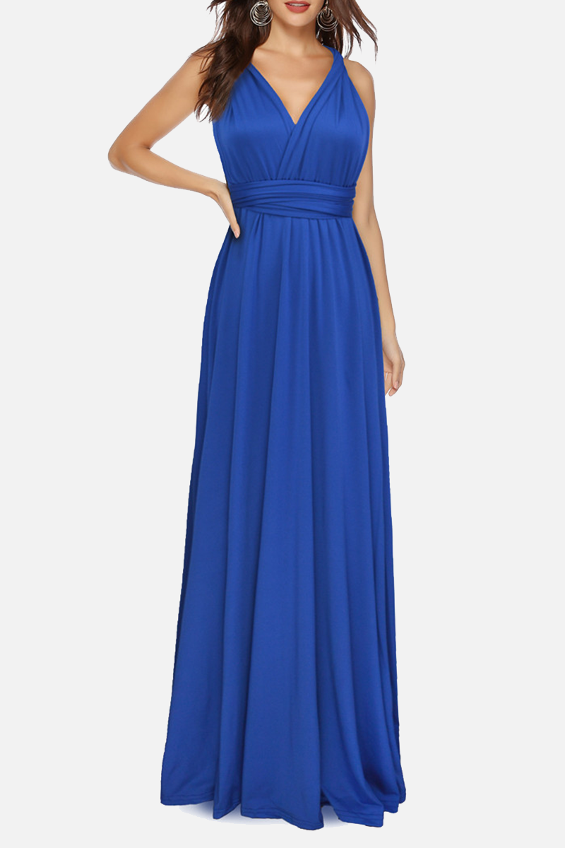 Dress for Women – Halterneck A-line – Floor-length – Slit – Elegant Party Dress