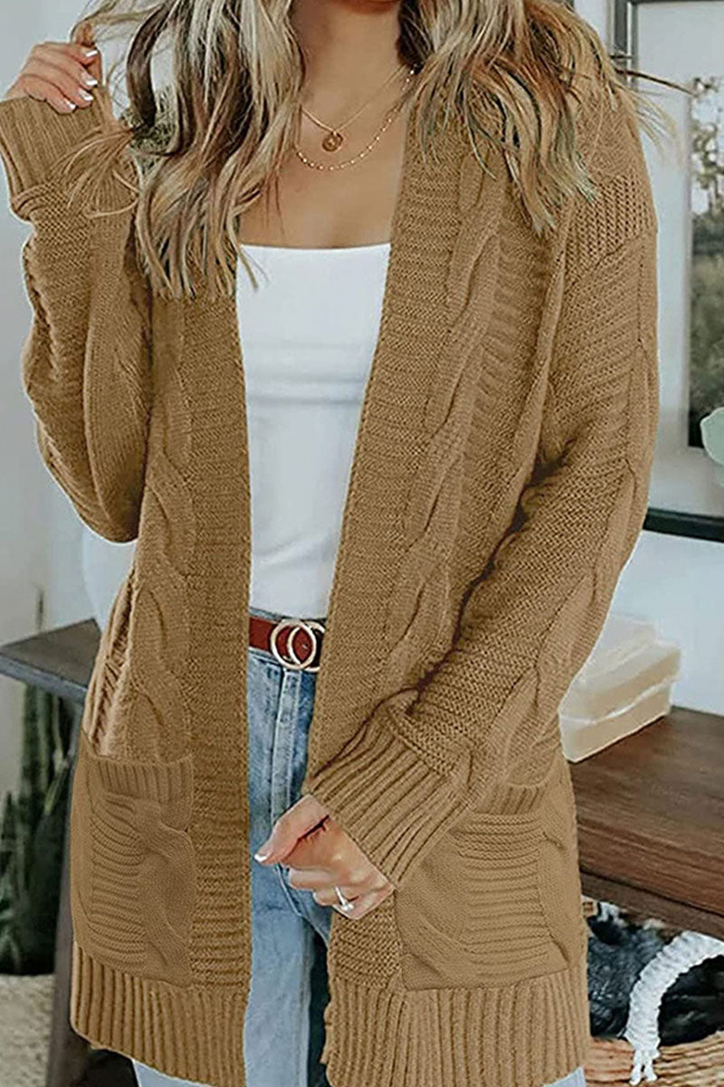 Street-wave Women Knit Cardigan Cozy Warm Oversized Winter Top Minimalist Chic Everyday