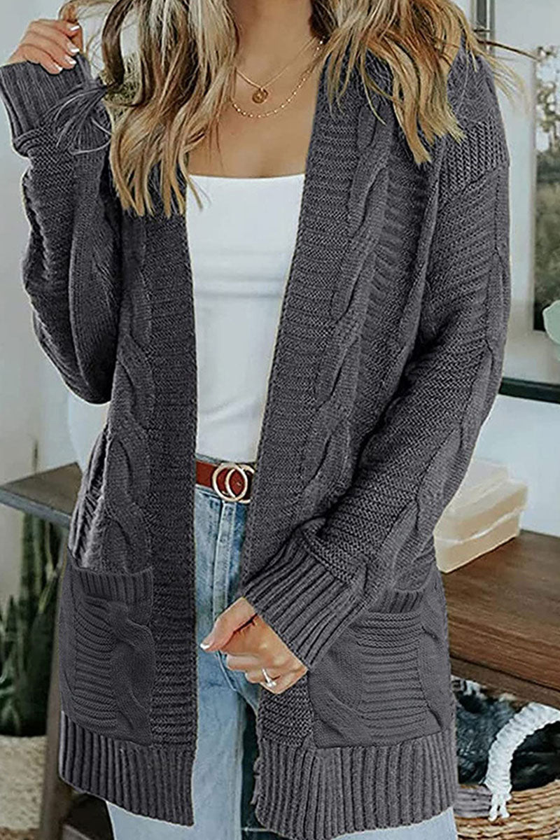 Street-wave Women Knit Cardigan Cozy Warm Oversized Winter Top Minimalist Chic Everyday