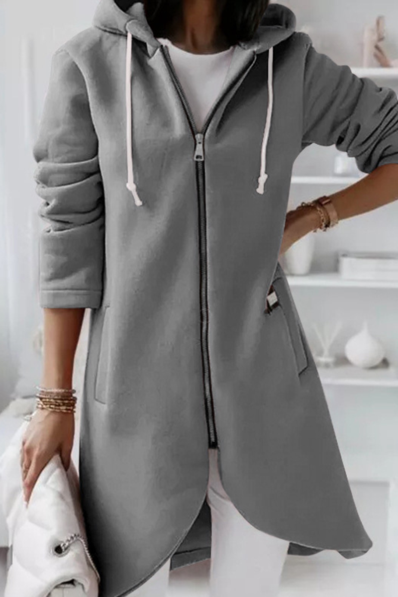 Street Wave Pink Hooded Long Cardigan For Women Effortless Comfort Fit Chic Casual Outerwear