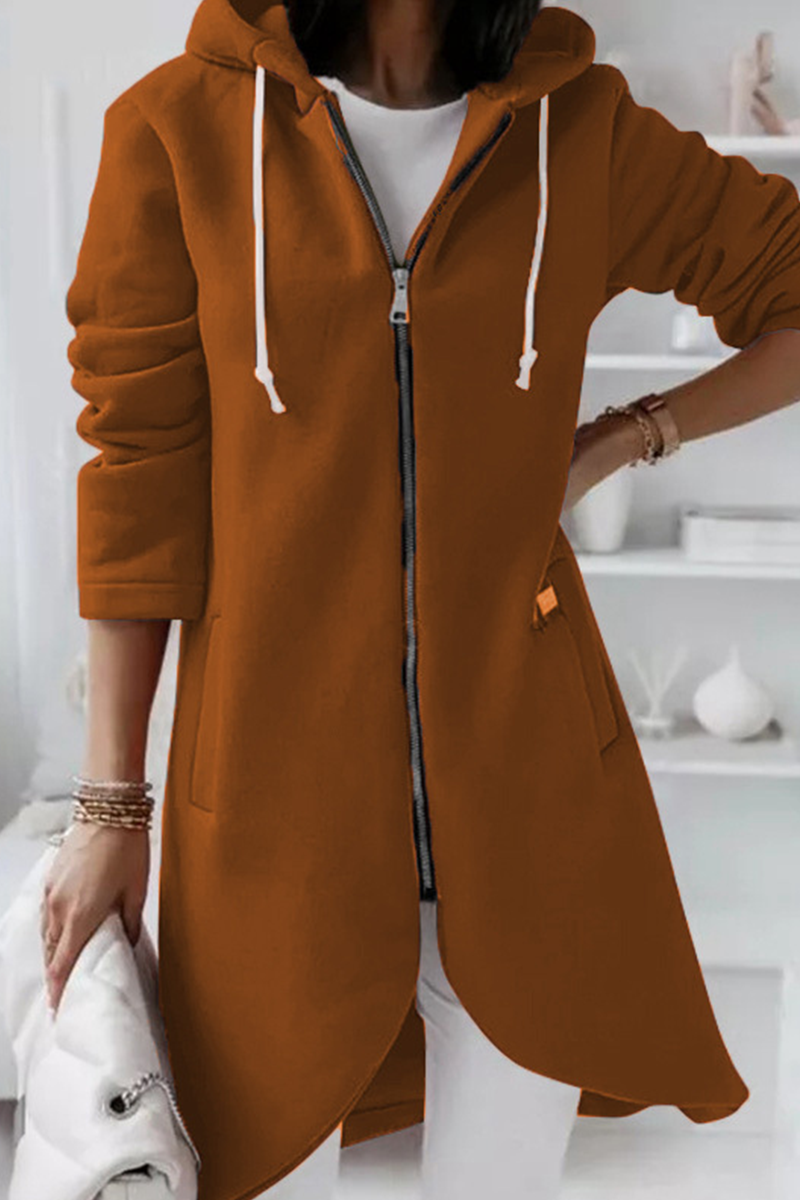 Street Wave Pink Hooded Long Cardigan For Women Effortless Comfort Fit Chic Casual Outerwear