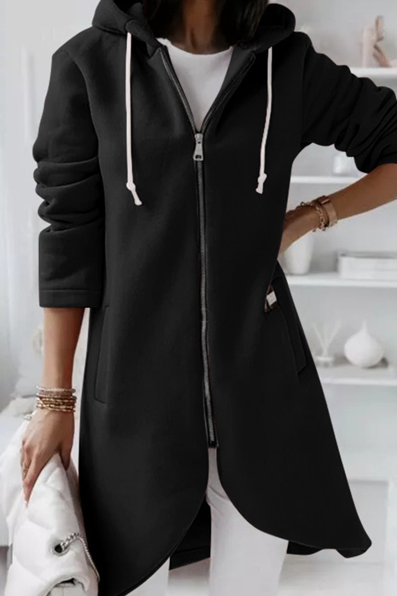 Street Wave Pink Hooded Long Cardigan For Women Effortless Comfort Fit Chic Casual Outerwear