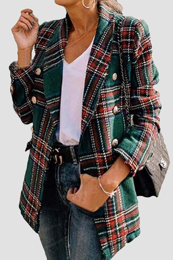 Street Wave White Tweed Blazer for Women Elegant Confidence Boosting Double Breasted Jacket with Fringed Edges