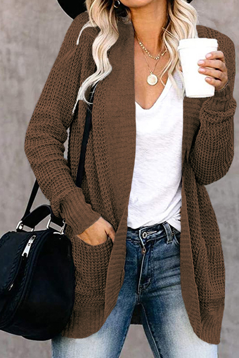 Street-wave Womens Cozy Knit Cardigan With Pockets For Everyday Warmth And Effortless Style