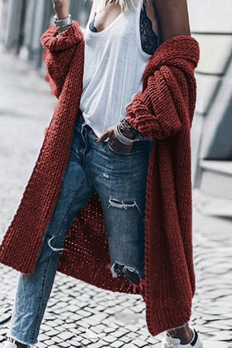 Street-wave Classic Elegant Knit Cardigan For Women Warm Cozy Winter Knitwear Essentials