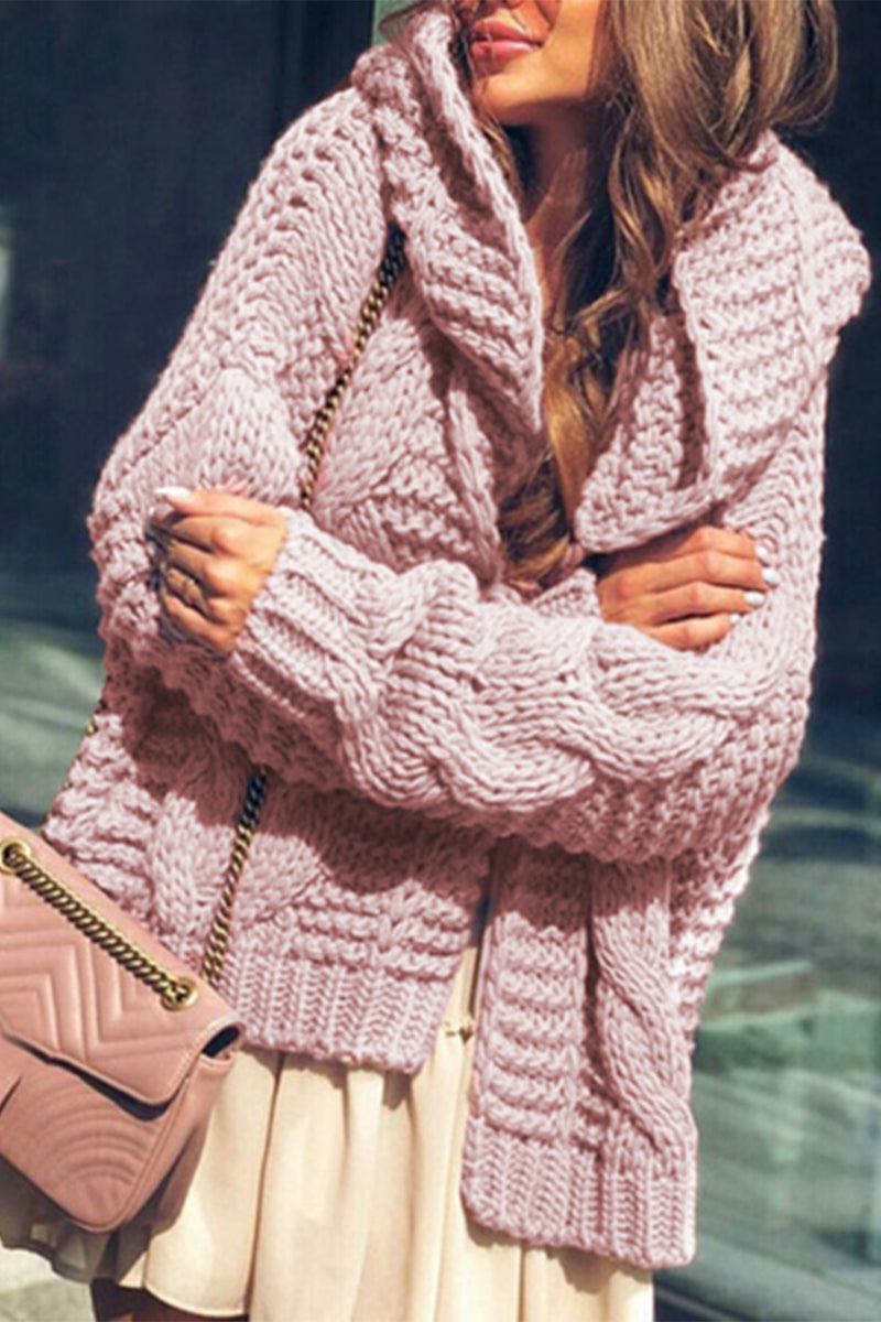 Street-wave Timeless Cozy Chunky Knit Cardigan Winter Top For Women Elegant Warm Everyday Style