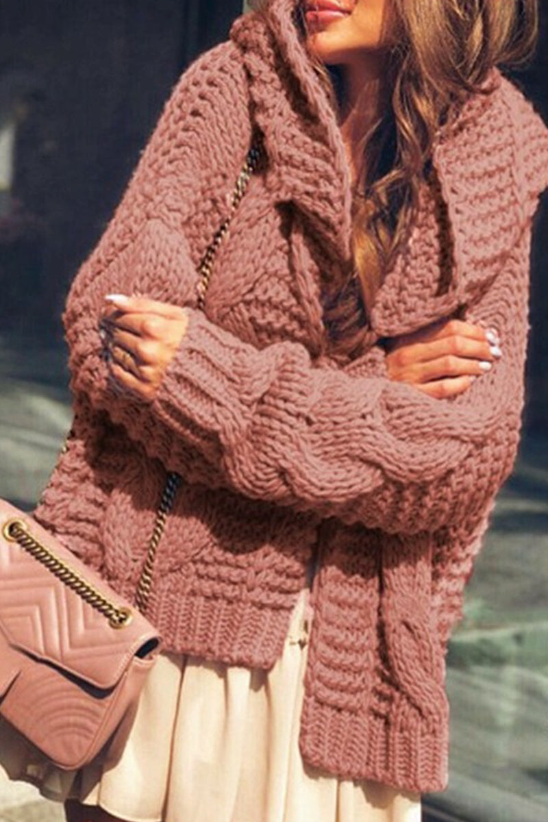 Street-wave Timeless Cozy Chunky Knit Cardigan Winter Top For Women Elegant Warm Everyday Style