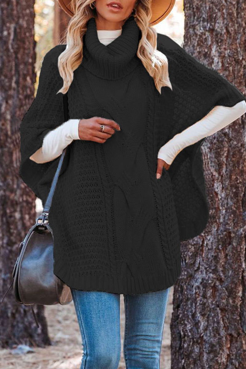 Street-wave Knit Poncho Winter Top For Women Cozy Elegant Comfort Fashionable Outerwear