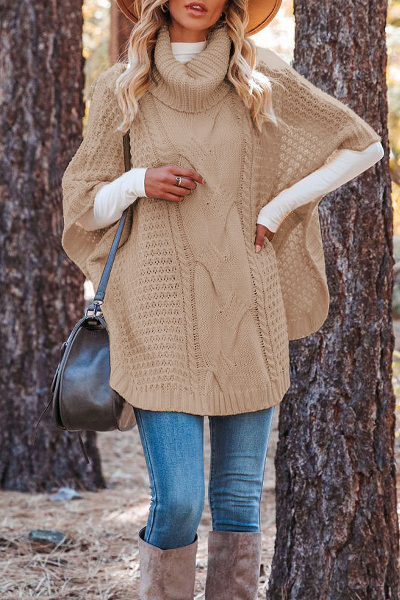 Street-wave Knit Poncho Winter Top For Women Cozy Elegant Comfort Fashionable Outerwear
