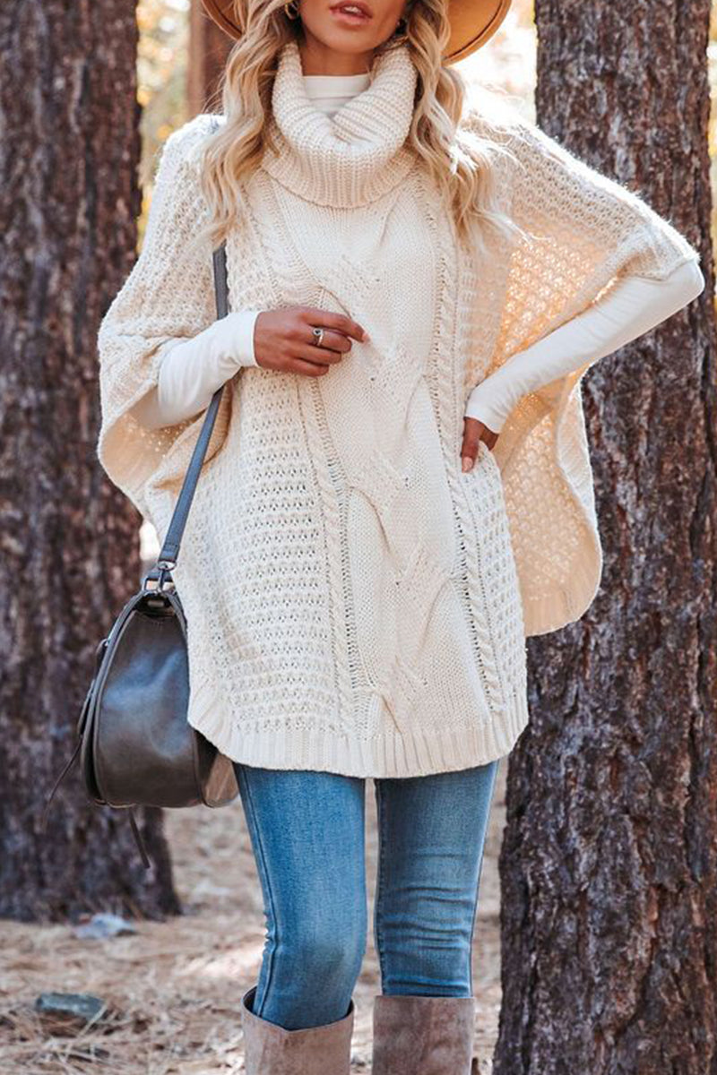 Street-wave Knit Poncho Winter Top For Women Cozy Elegant Comfort Fashionable Outerwear