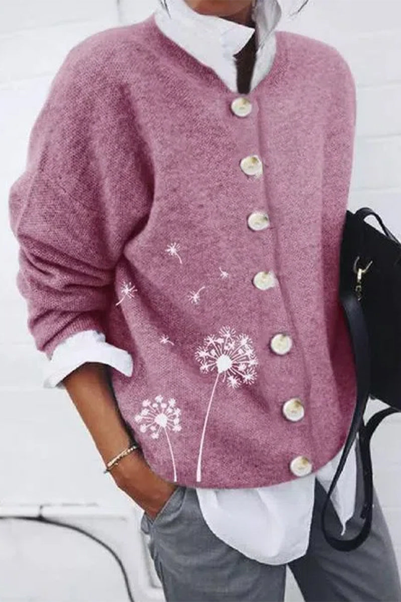 Street-wave Embroidered Denim Style Winter Cardigan For Women Cozy Knit Jacket Everyday Warmth