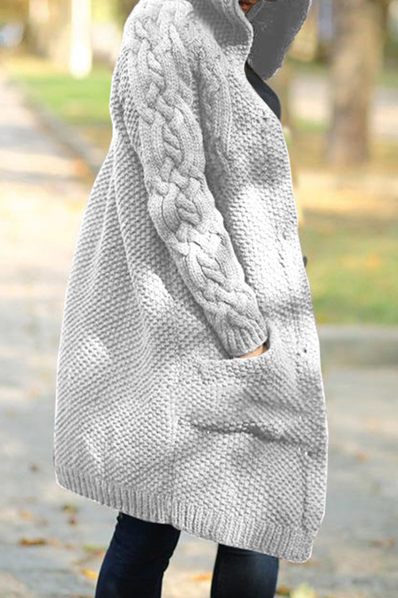 Street-Wave Cable Knit Cardigan For Women Cozy Warmth Minimalist Style Versatile Layering Essential