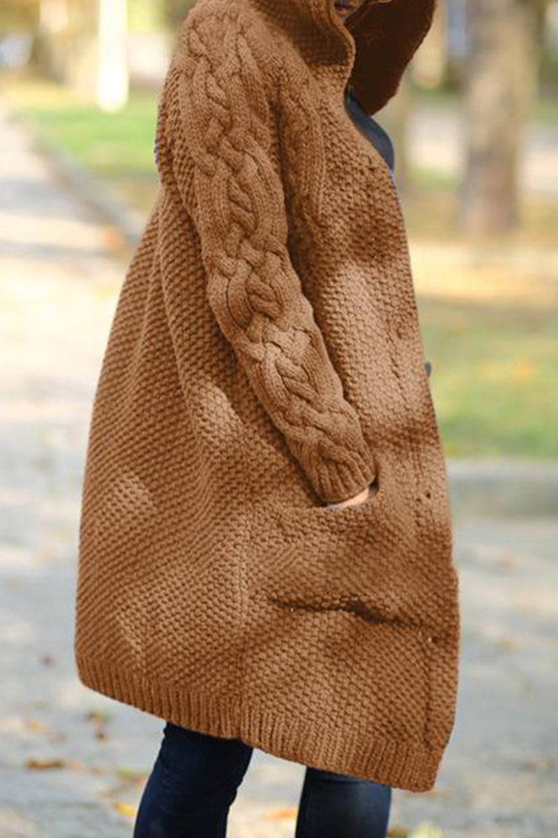 Street-Wave Cable Knit Cardigan For Women Cozy Warmth Minimalist Style Versatile Layering Essential