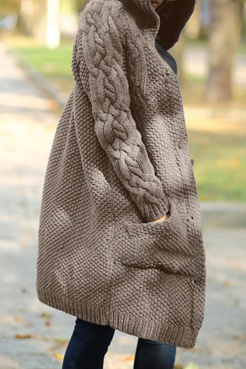 Street-Wave Cable Knit Cardigan For Women Cozy Warmth Minimalist Style Versatile Layering Essential