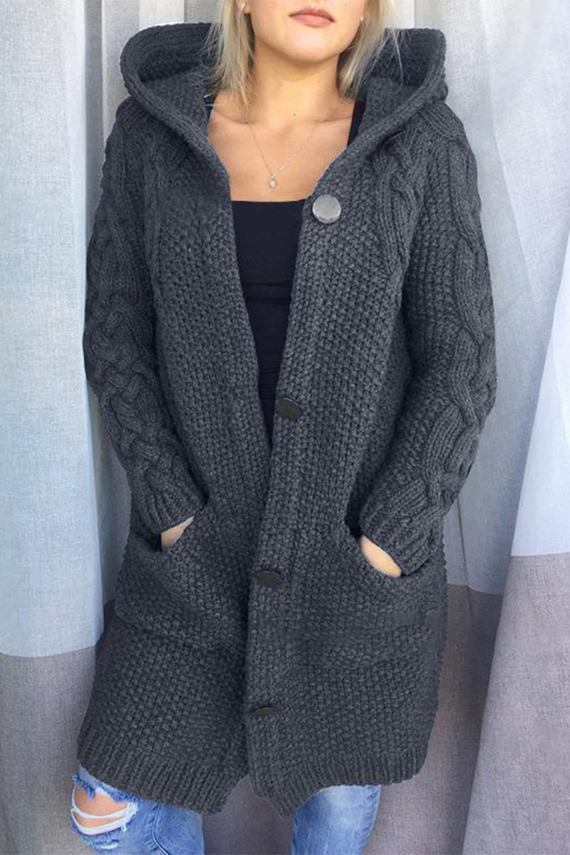Street-Wave Cable Knit Cardigan For Women Cozy Warmth Minimalist Style Versatile Layering Essential