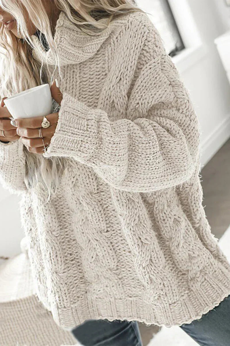 Street Wave Cozy Oversized Chunky Knit Sweater For Women Warm Winter Knitwear Relaxed Fit