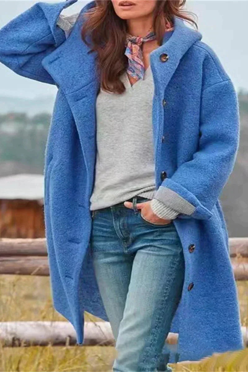 Street-Wave Womens Longline Coat In Solid Color For Modern Women Effortless Warmth And Elegance
