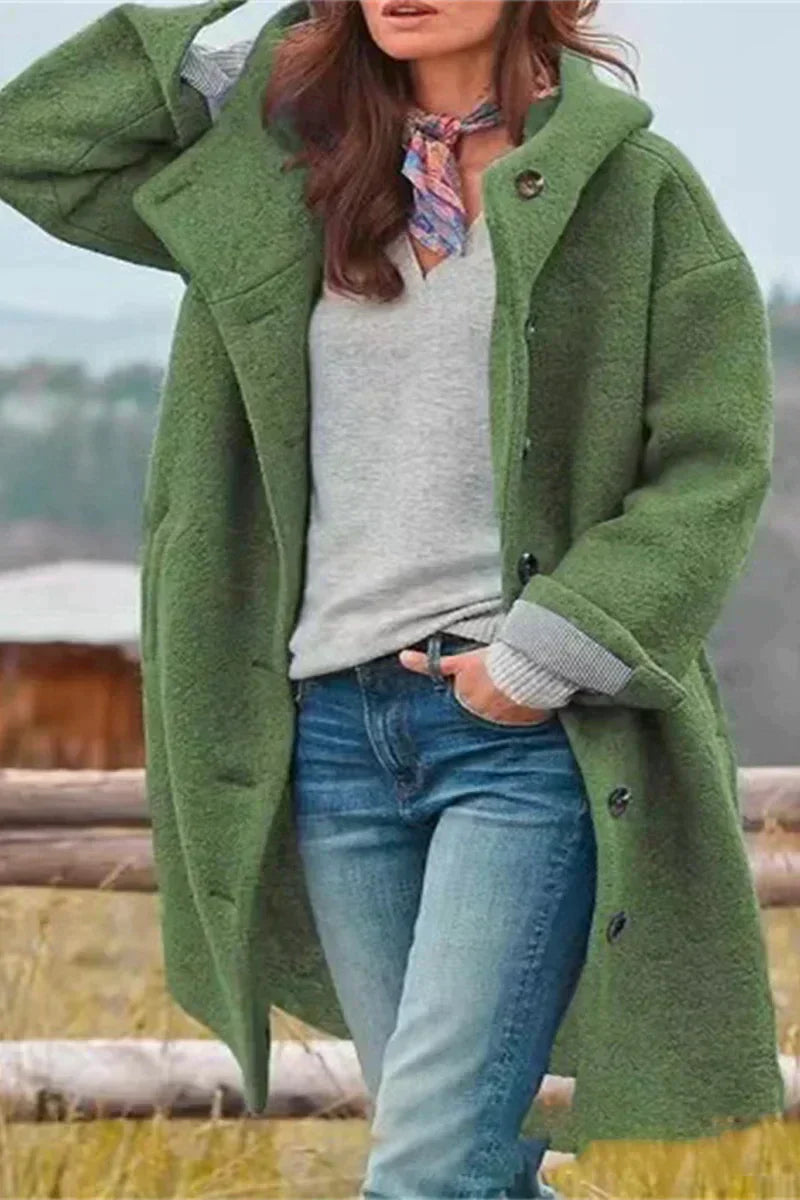 Streetwave Womens Teddy Coat With Hood And Buttons For Cozy Warmth And Casual Streetwear