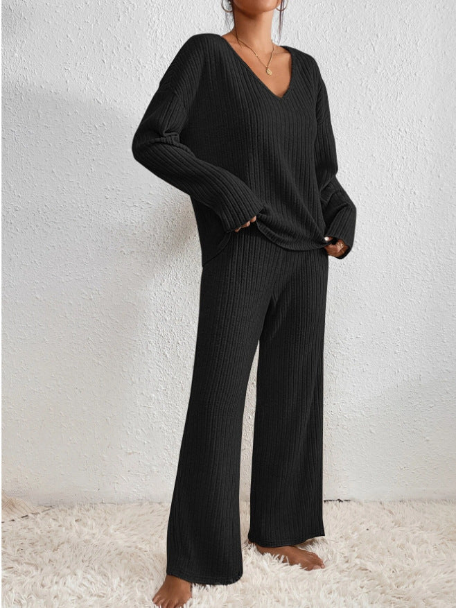 Women's Knitted Two-Piece Set with Relaxed Fit and Soft Texture