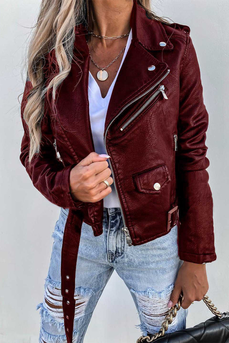 Street-wave Leather Moto Jacket Women Classic Chic Premium Quality Timeless Style