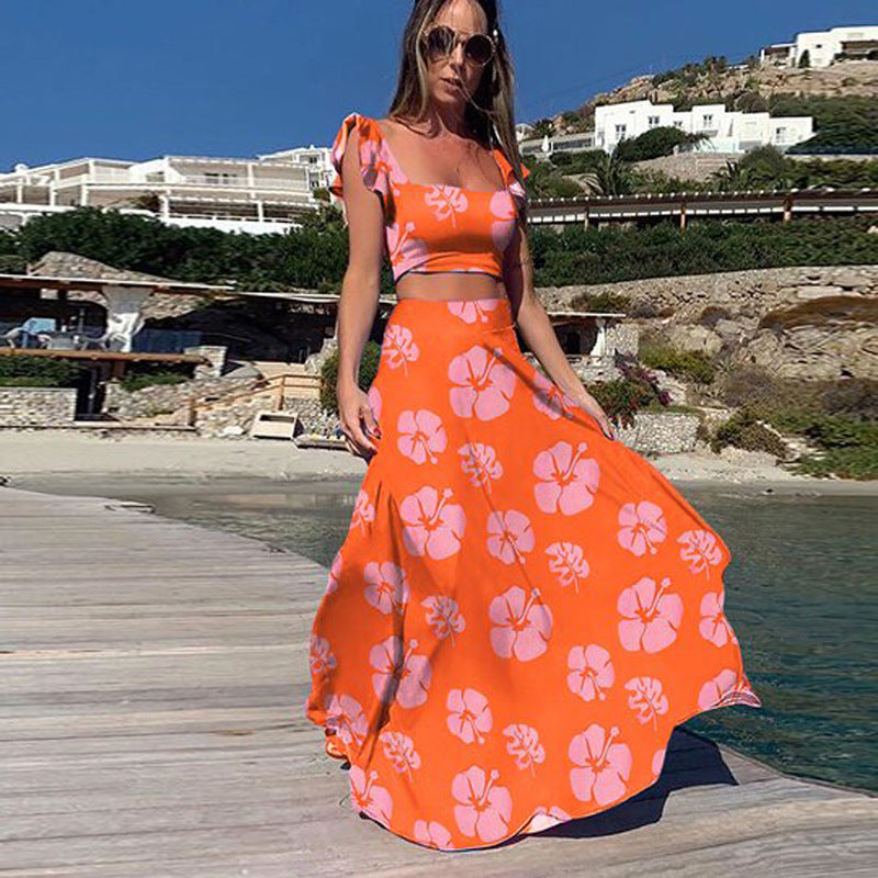 Streetwave Elegant Maxi Dress For Women With Flowing Hem And Playful Floral Print