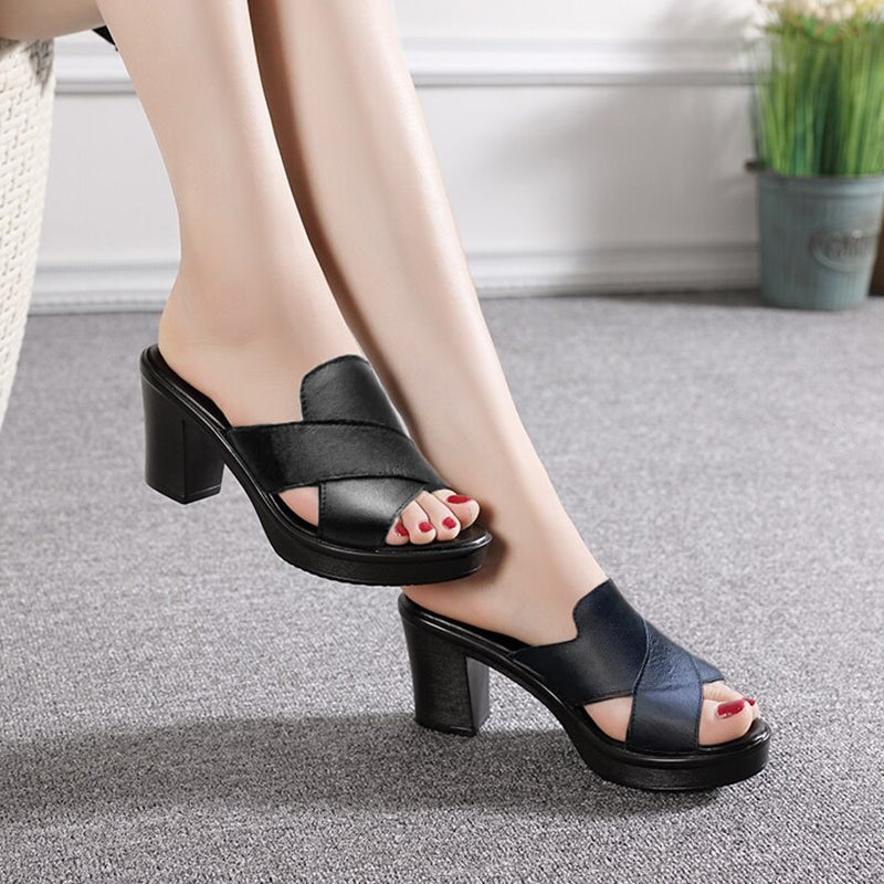 Dorothy Women Chunky Platform High Heel Sandals By Street-Wave Elegant Comfort All Day