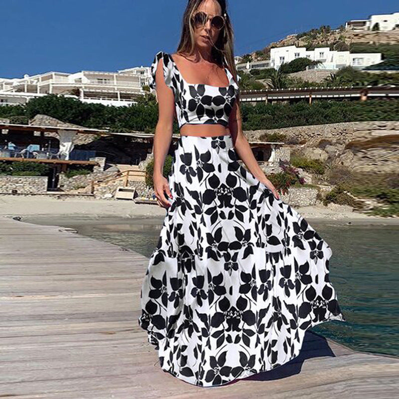 Streetwave Elegant Maxi Dress For Women With Flowing Hem And Playful Floral Print
