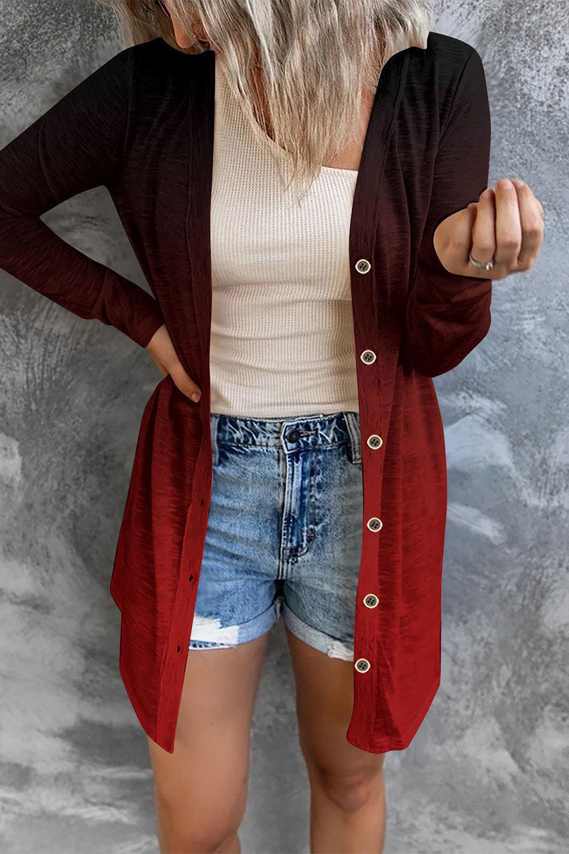 Street Wave Ladies Winter Cardigan Cozy Knit With Colorful Abstract Pattern Oversized Cozy Fit Everyday Wear
