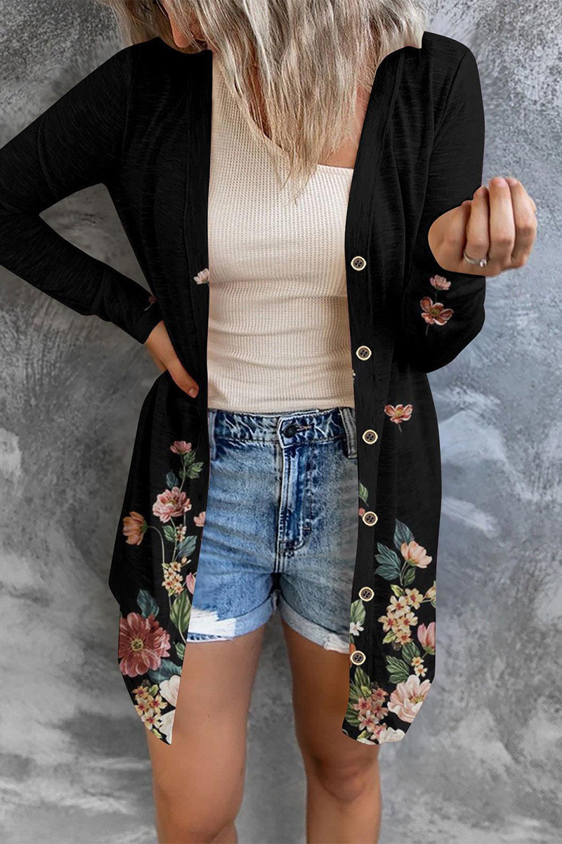 Street Wave Ladies Winter Cardigan Cozy Knit With Colorful Abstract Pattern Oversized Cozy Fit Everyday Wear