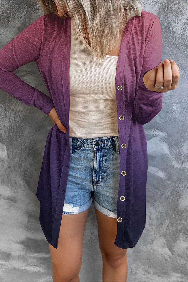 Street Wave Ladies Winter Cardigan Cozy Knit With Colorful Abstract Pattern Oversized Cozy Fit Everyday Wear