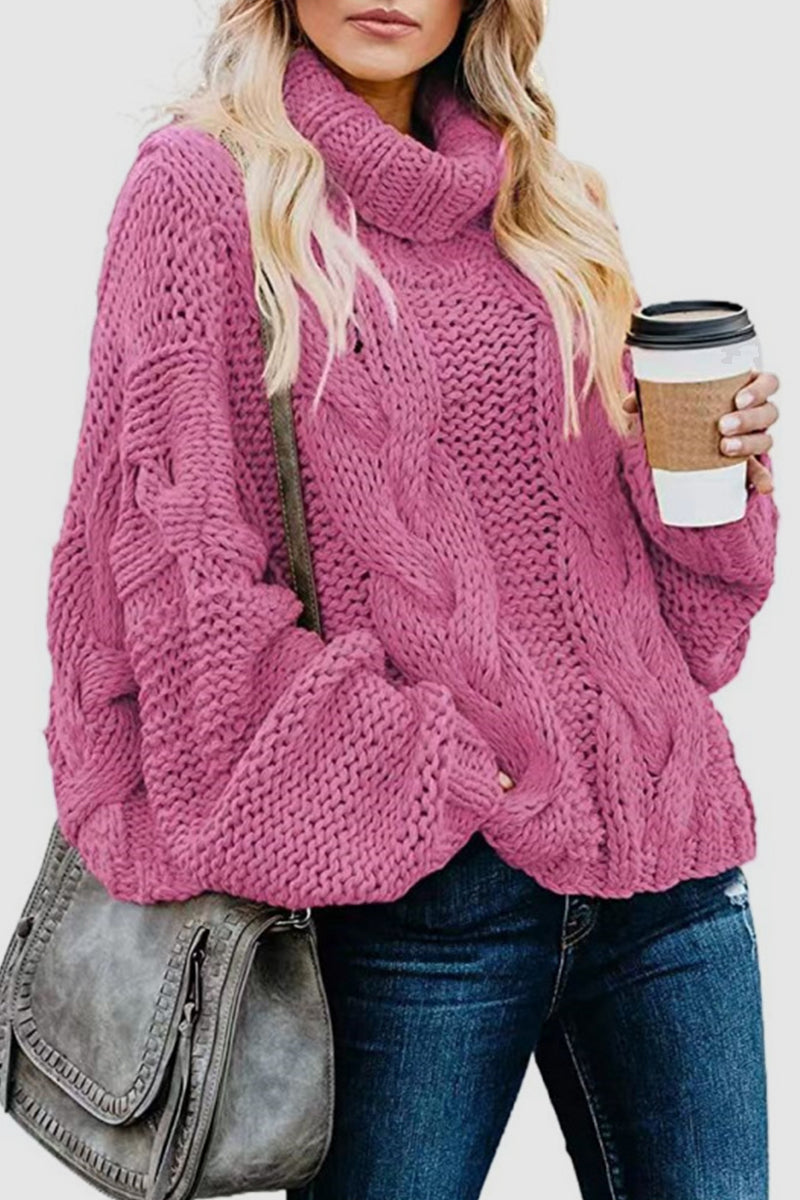 Street-Wave Cozy Chunky Knit Turtleneck Sweater For Women Oversized Warmth And Style Everyday