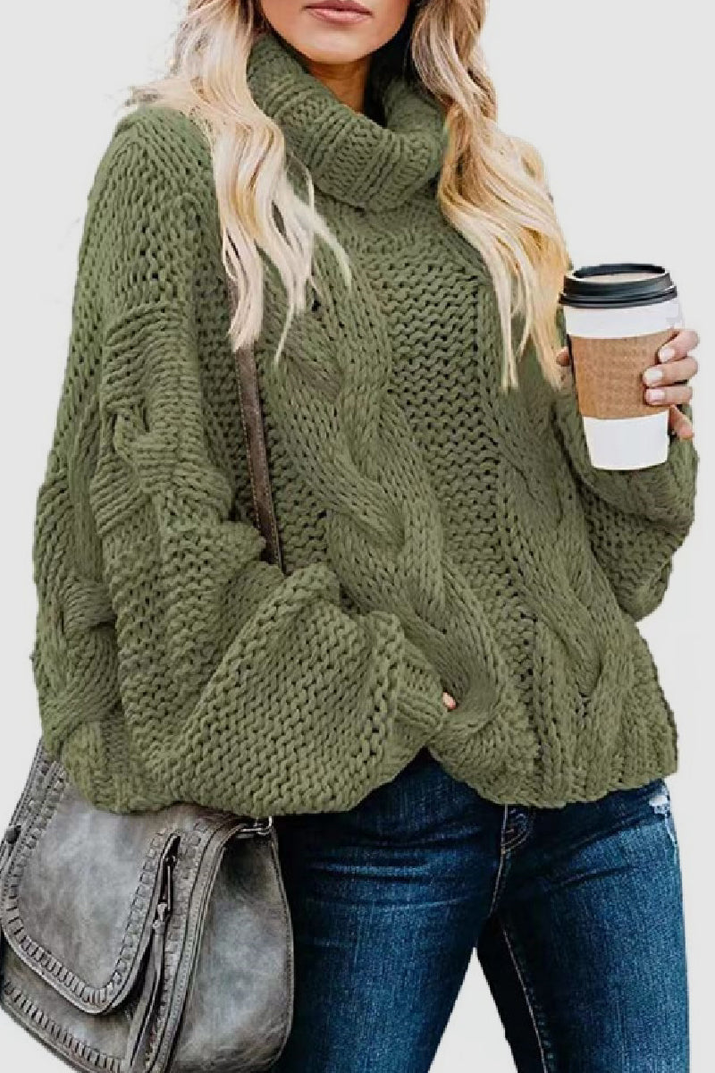 Street-Wave Cozy Chunky Knit Turtleneck Sweater For Women Oversized Warmth And Style Everyday