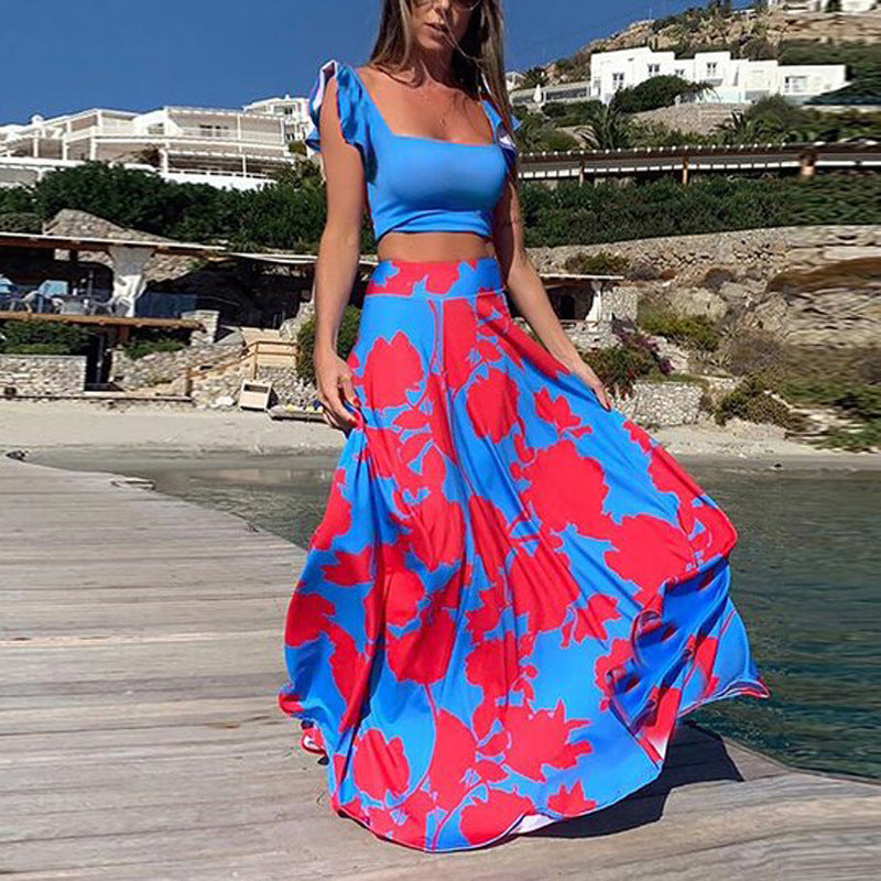 Streetwave Elegant Maxi Dress For Women With Flowing Hem And Playful Floral Print