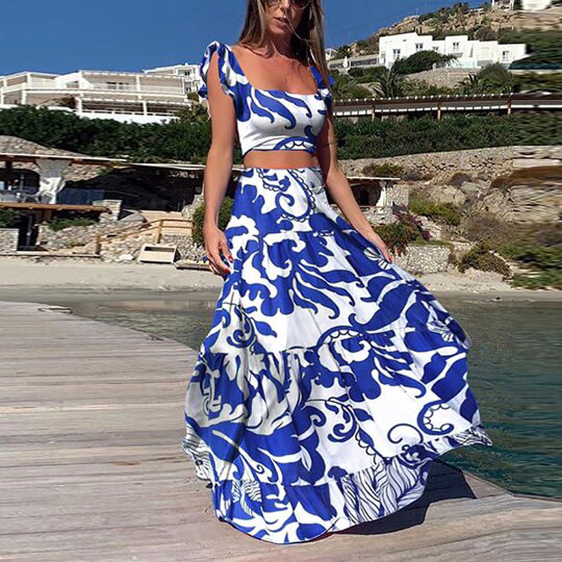 Streetwave Elegant Maxi Dress For Women With Flowing Hem And Playful Floral Print