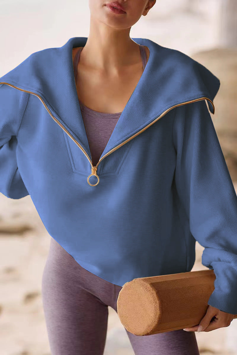 Streetwave Cotton Half Zip Blouse For Women Classic Comfort Meets Modern Style Everyday Wear