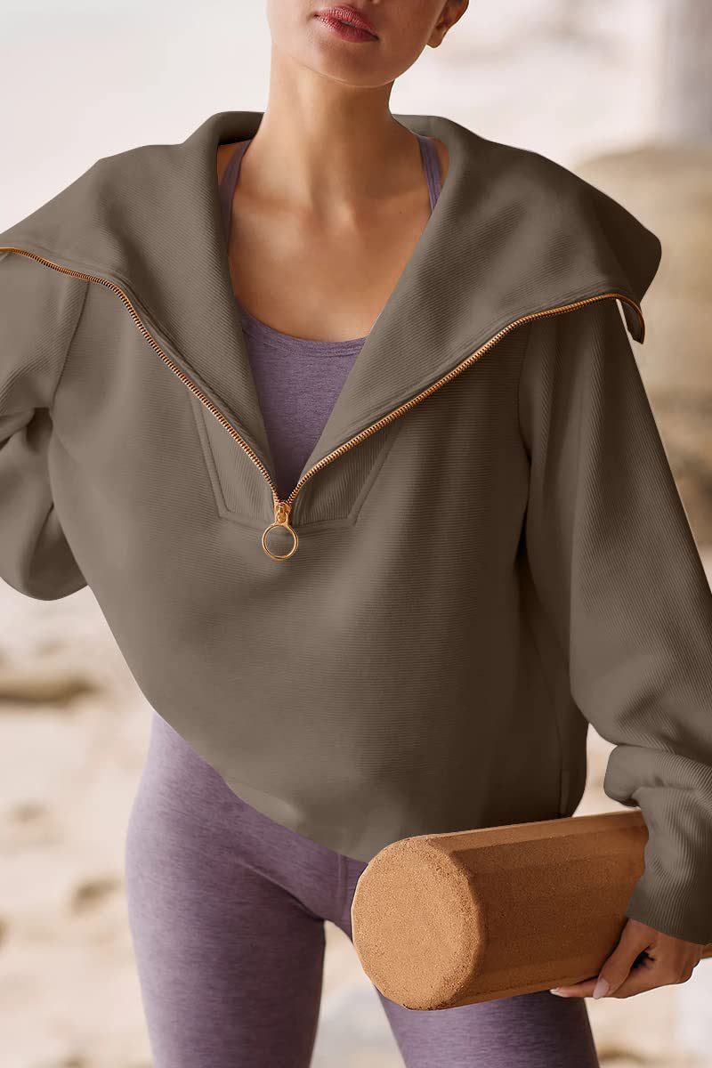 Streetwave Cotton Half Zip Blouse For Women Classic Comfort Meets Modern Style Everyday Wear