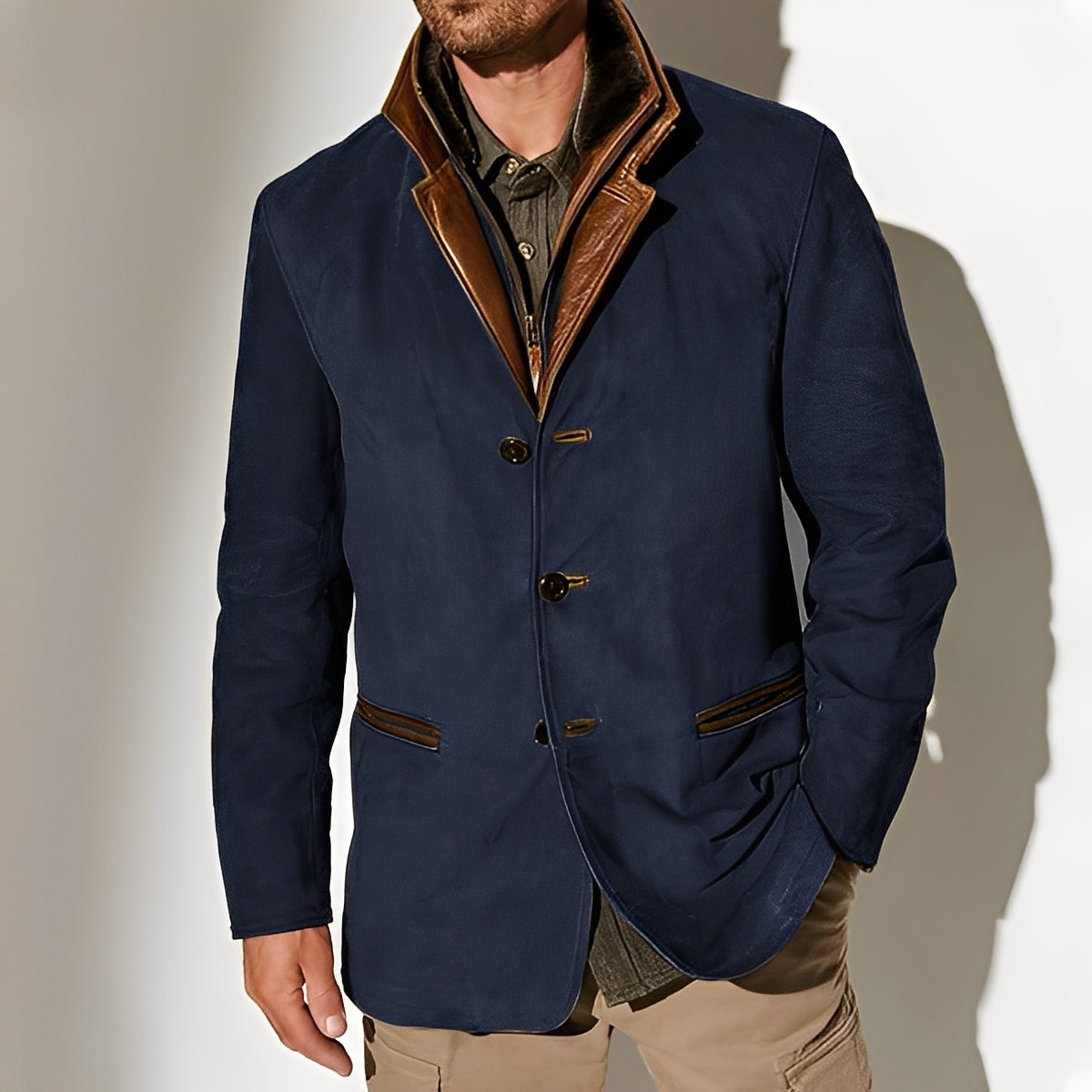 Street-wave Windproof Mens Jacket With Pockets Durable Classic Outerwear Everyday Wear