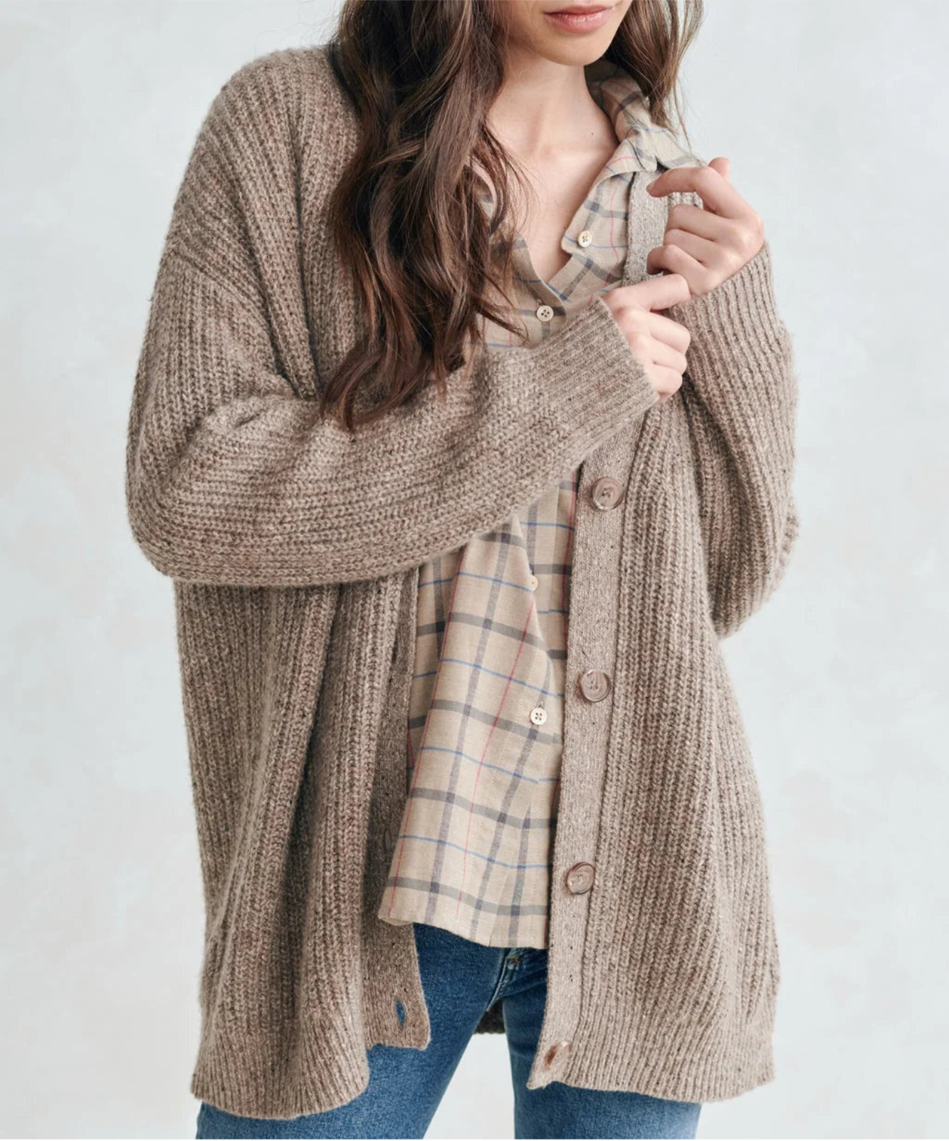 Street-Wave Women V-Neck Cardigan Ultra-Soft Cozy Open Knit Versatile Wardrobe Essential