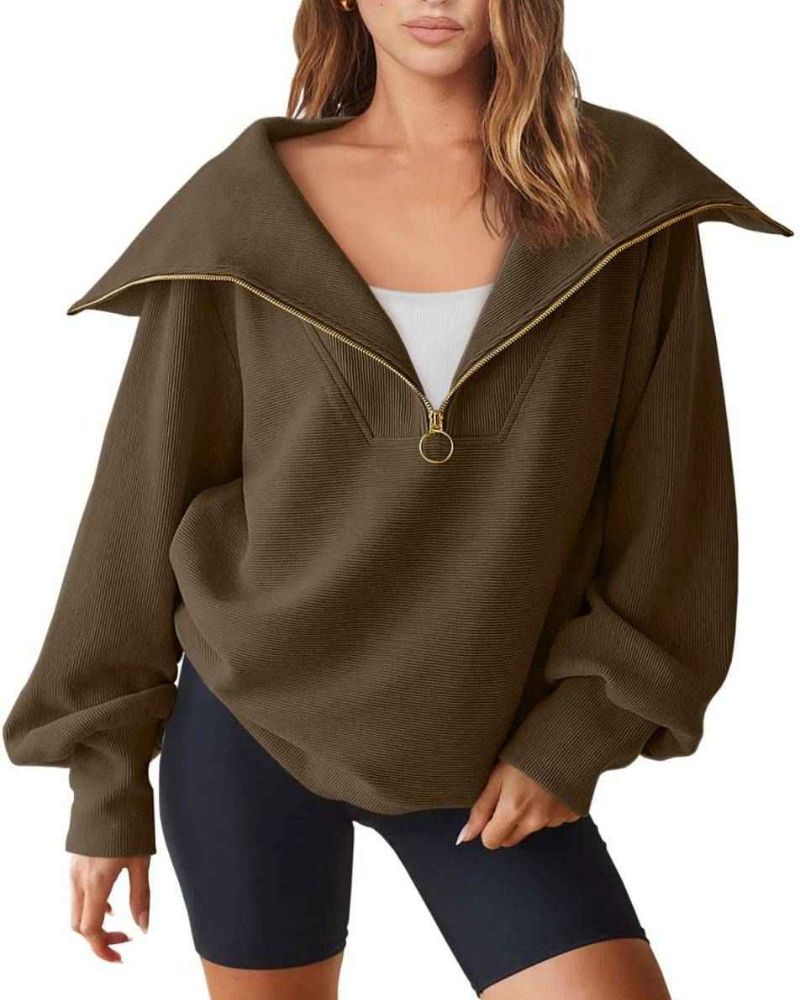 Street-wave For Women Cozy Half Zip Knit Sweater For All Day Comfort And Effortless Style