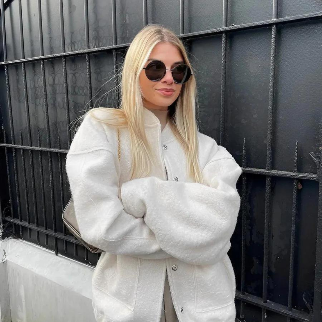 Street-Wave Womens Bomber Jacket Warm Lined Cozy Winter Outerwear For Women Chic Style