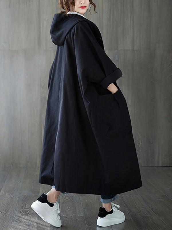 Street-Wave Megan Longline Oversized Hooded Coat For Women