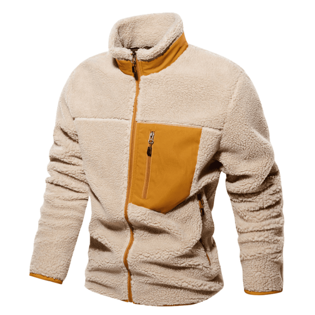 Street Wave Winter Jacket Zip Front Fleece With High Collar For Cold Weather Comfort For Urban Explorers