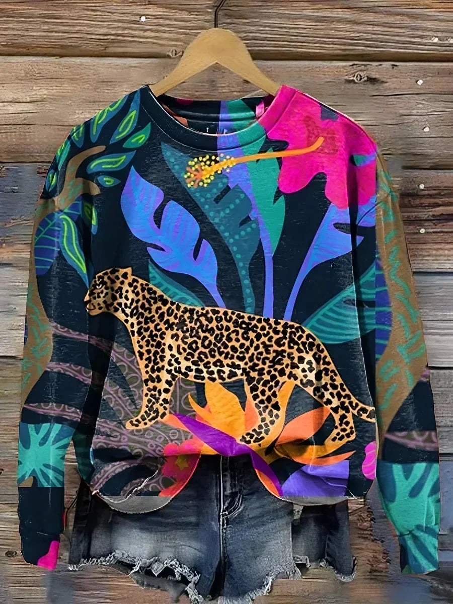 Animal Print Pullover By Streetwave Jacquelin For Women Warm Cozy Knitwear Comfort And Style