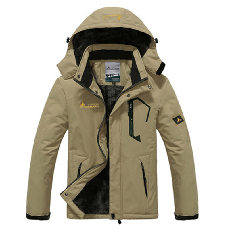 Street-wave Mens Waterproof Parka With Removable Hood And Cozy Fleece Lining For Outdoor Winter