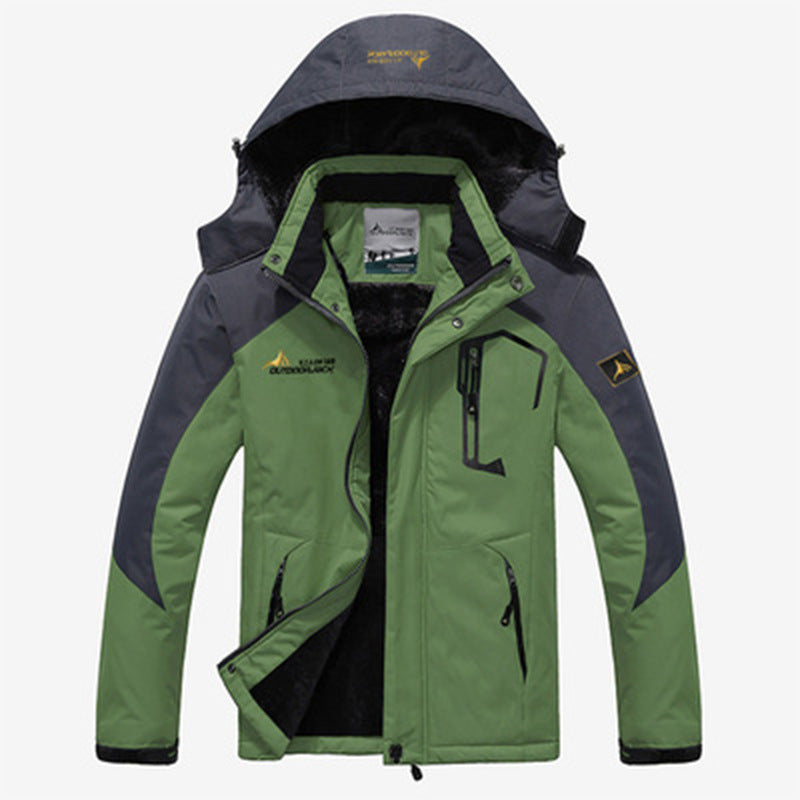 Street-wave Mens Waterproof Parka With Removable Hood And Cozy Fleece Lining For Outdoor Winter