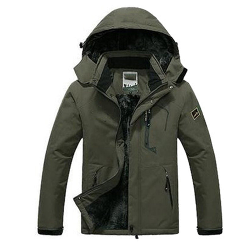Street-wave Mens Waterproof Parka With Removable Hood And Cozy Fleece Lining For Outdoor Winter