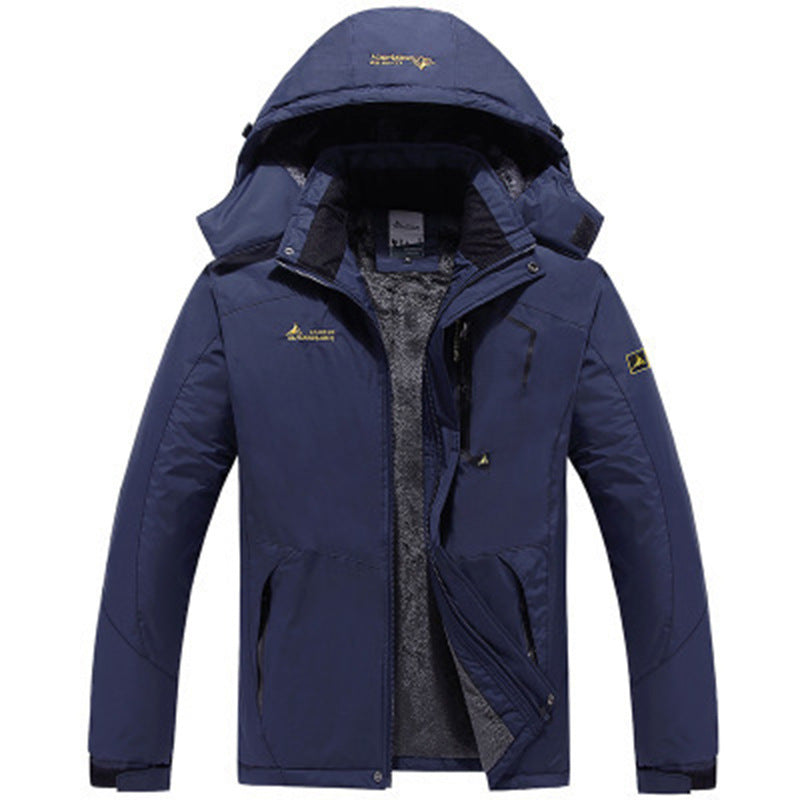 Street-wave Mens Waterproof Parka With Removable Hood And Cozy Fleece Lining For Outdoor Winter