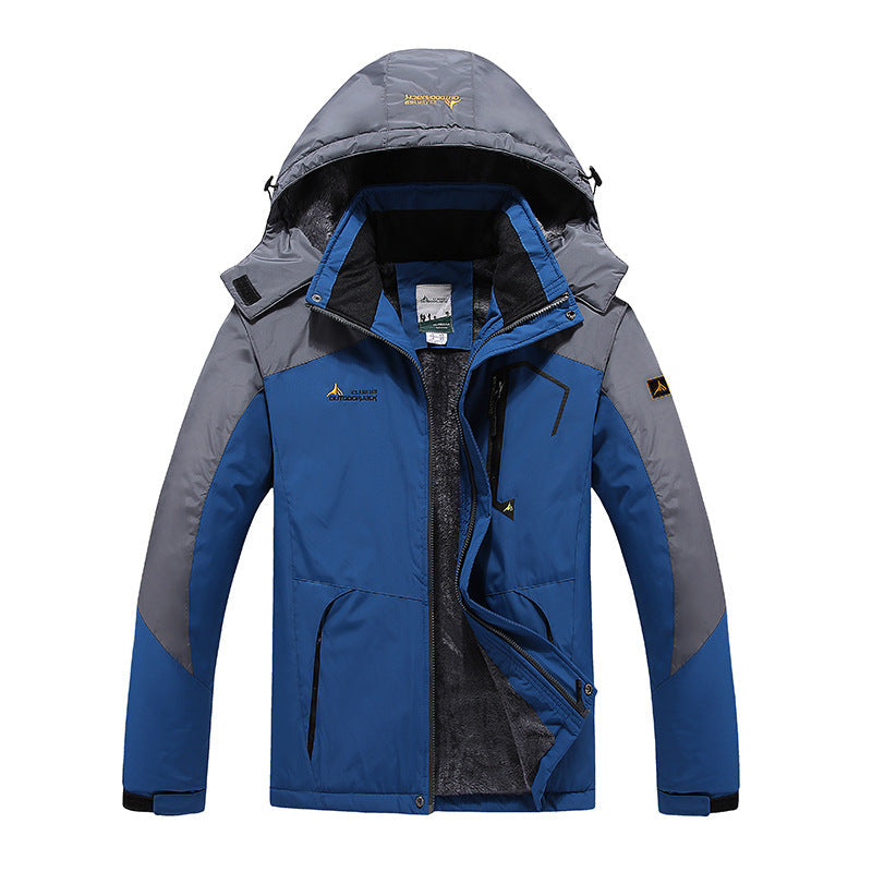 Street-wave Mens Waterproof Parka With Removable Hood And Cozy Fleece Lining For Outdoor Winter