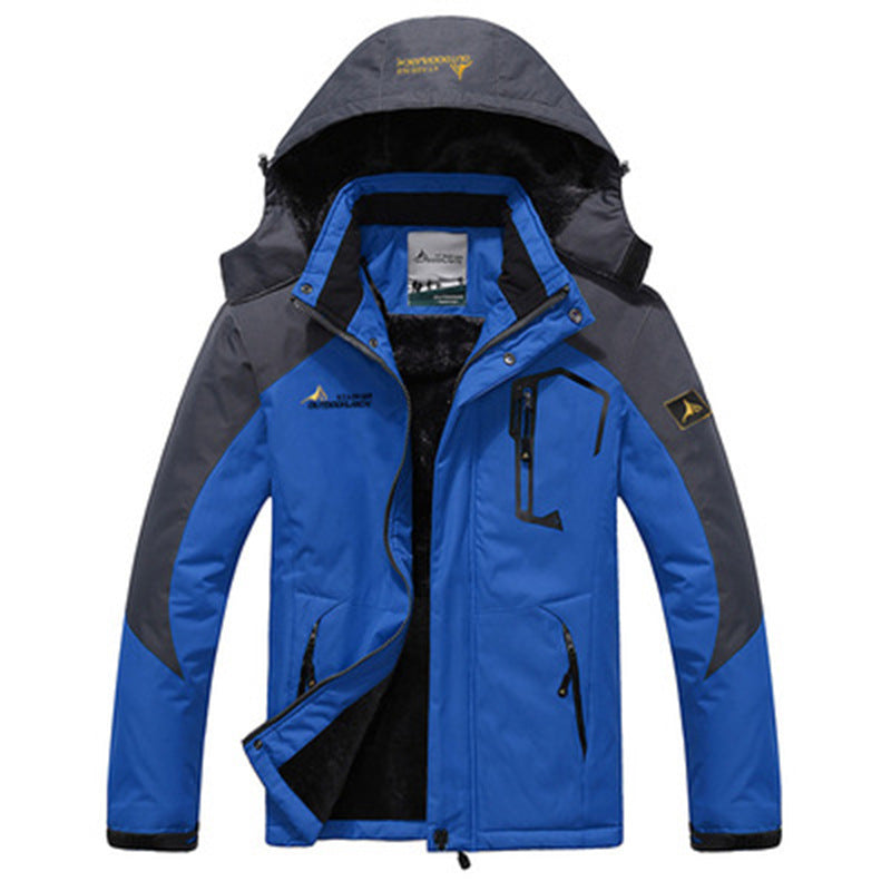 Street-wave Mens Waterproof Parka With Removable Hood And Cozy Fleece Lining For Outdoor Winter