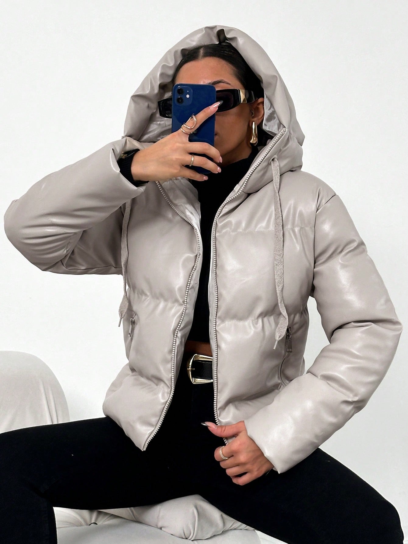 Street Wave Womens Puffer Jacket With Hood For Cold Winter Days Insulated Warmth